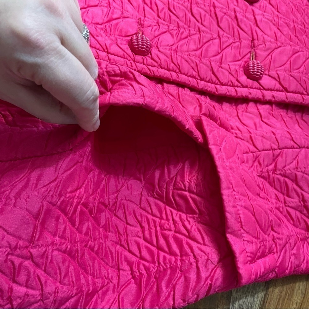 Vintage La Sport Dupont Zepel 70s All Weather Button Down Hot Pink Trench Coat‎ - Picture 5 of 16